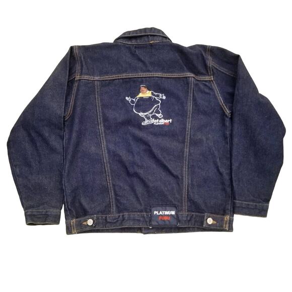 VTG FUBU Fat Albert Denim Trucker Jacket Size M Embroidered Comics Cosby Cartoon - Picture 10 of 10
